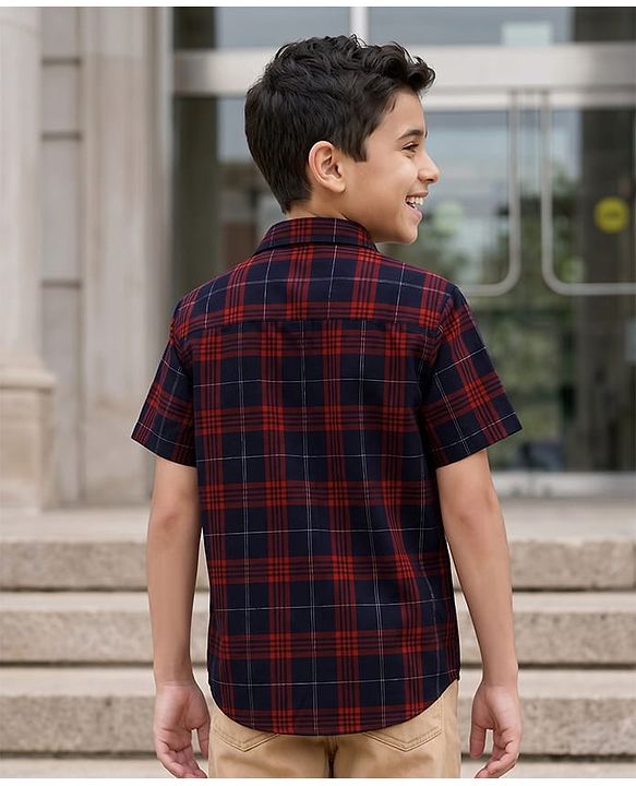 Pine Kids Cotton Woven Shirt Half Sleeves Checks Multi Color 4-5 Years