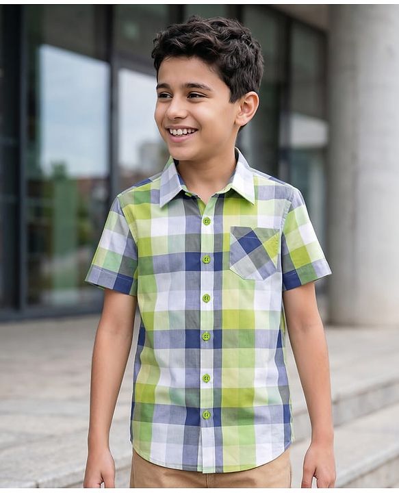 Pine Kids Cotton Woven Shirts Checks Multi Color 4-5 Years