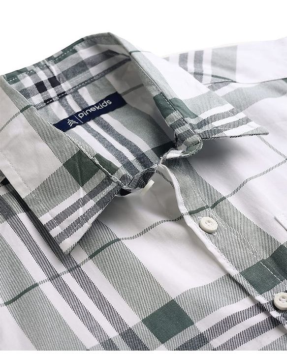 Pine Kids Cotton Woven Checks Shirts Half Sleeves Collar Multi Color 4-5 Years