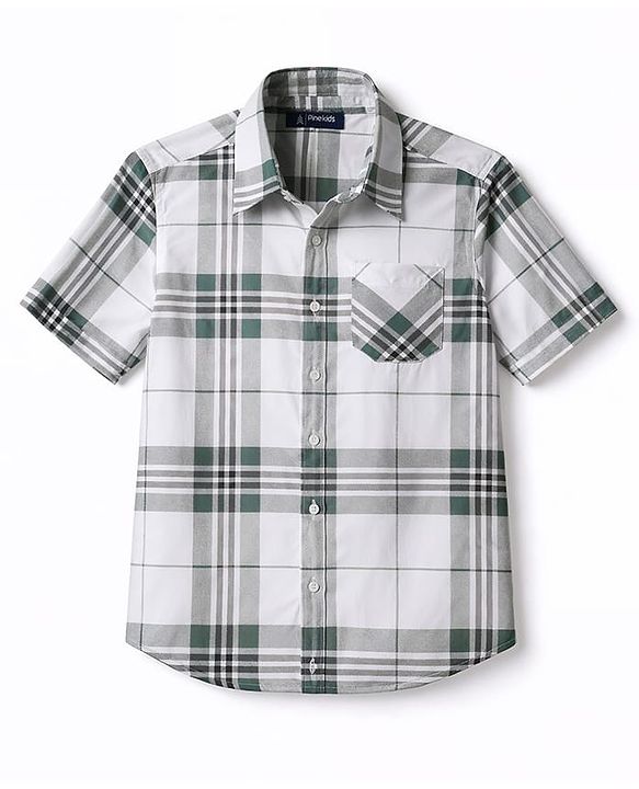 Pine Kids Cotton Woven Checks Shirts Half Sleeves Collar Multi Color 4-5 Years