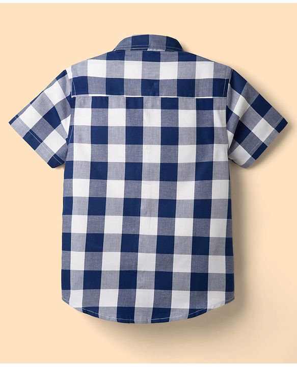 Pine Kids Cotton Woven Half Sleeves Checks Shirt With Printed T-Shirt - Multicolor