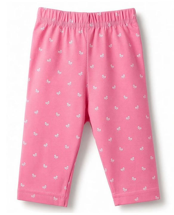 Babyhug Cotton Knit Three Fourth Leggings With Floral & Berry Print Pack of 3 - Navy & Pink