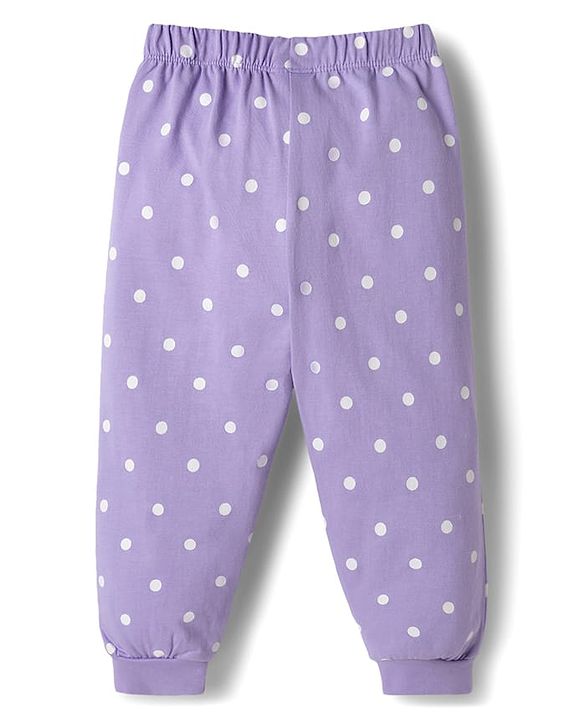 Babyhug Disney Single Jersey Knit Full Sleeves T-Shirt & Pyjama Night Suit with Minnie Graphics - Multicolour