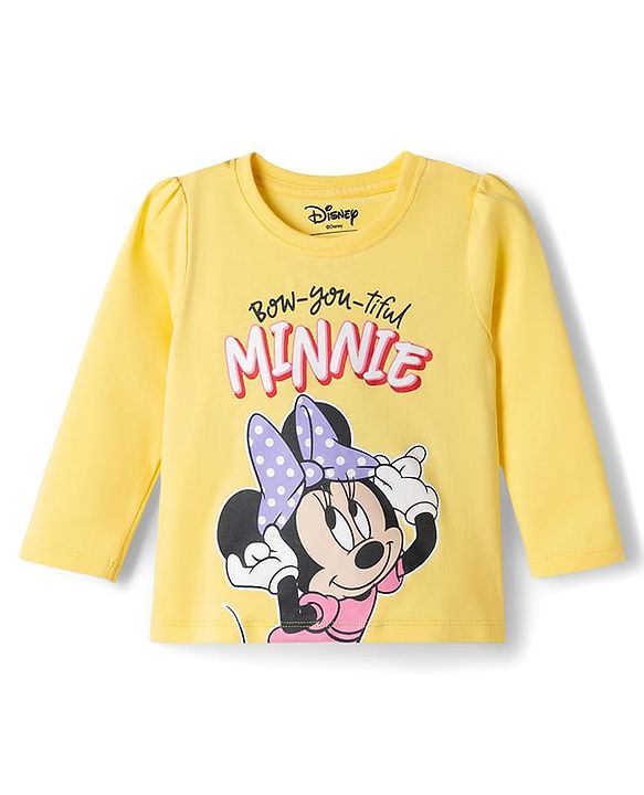 Babyhug Disney Single Jersey Knit Full Sleeves T-Shirt & Pyjama Night Suit with Minnie Graphics - Multicolour