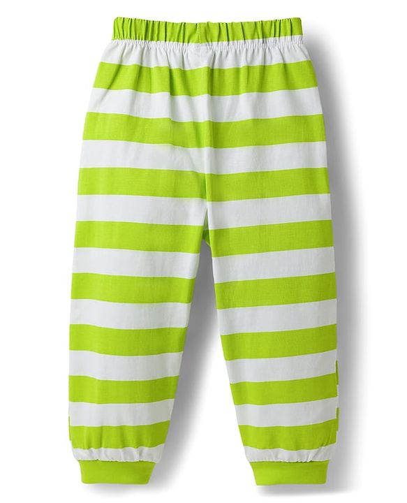 Babyhug Disney Single Jersey Knit Full Sleeves Pyjama Night Suit with Mickey Mouse Graphics - Limegreen