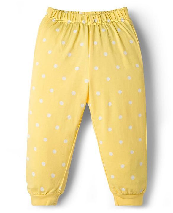 Babyhug Disney Full Sleeves T-Shirt & Pyjama Night-Suit With Minnie Mouse Graphics - Yellow