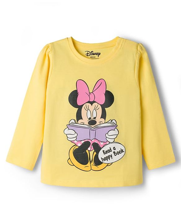 Babyhug Disney Full Sleeves T-Shirt & Pyjama Night-Suit With Minnie Mouse Graphics - Yellow