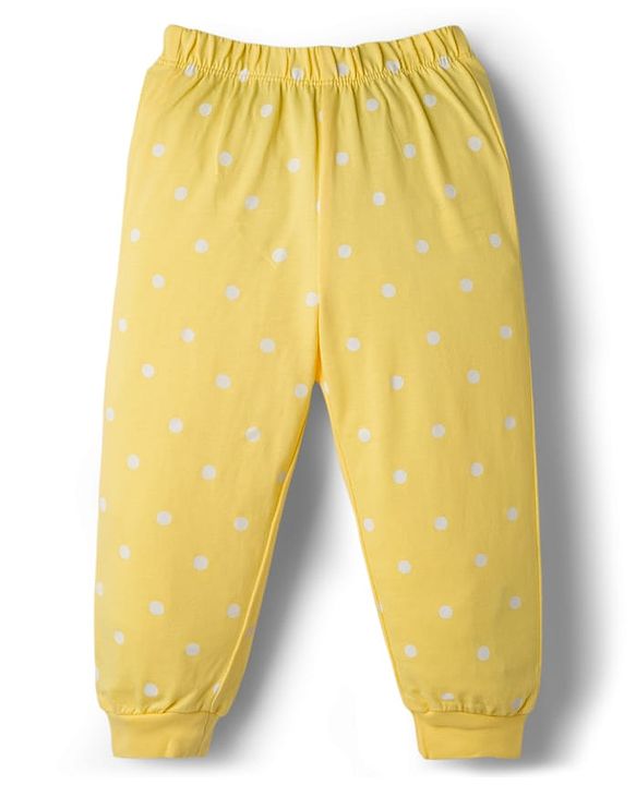 Babyhug Disney Full Sleeves T-Shirt & Pyjama Night-Suit With Minnie Mouse Graphics - Yellow