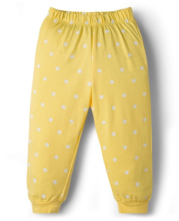 Babyhug Disney Full Sleeves T-Shirt & Pyjama Night-Suit With Minnie Mouse Graphics - Yellow
