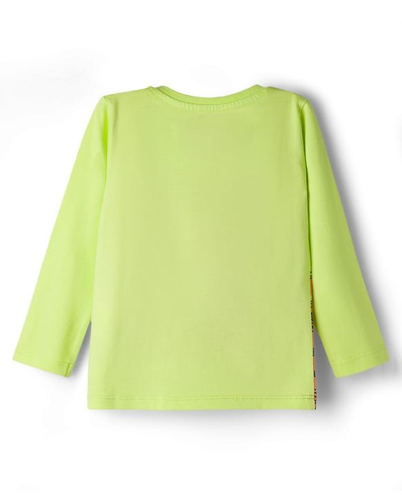 Babyhug Disney Single Jersey Knit Full Sleeves T-Shirt & Pyjama Night-Suit With Winnie The Pooh Graphics - Neon Green