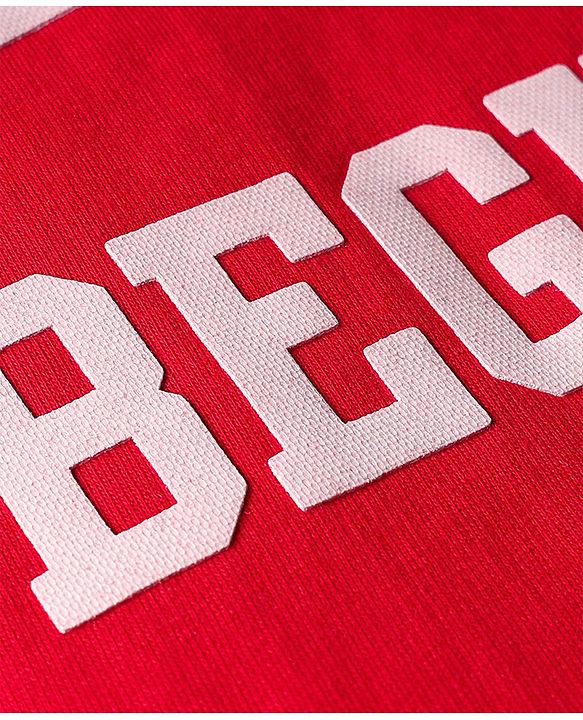 Pine Kids Knit Full Sleeves Sweatshirt with Text Print - Red