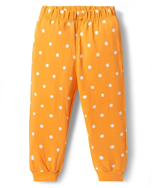 Babyhug Disney Single Jersey Knit Full Sleeves T-Shirt & Pyjama Night Suit with Minnie Mouse Graphics - Orange
