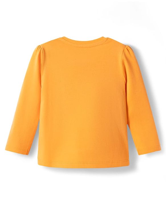 Babyhug Disney Single Jersey Knit Full Sleeves T-Shirt & Pyjama Night Suit with Minnie Mouse Graphics - Orange