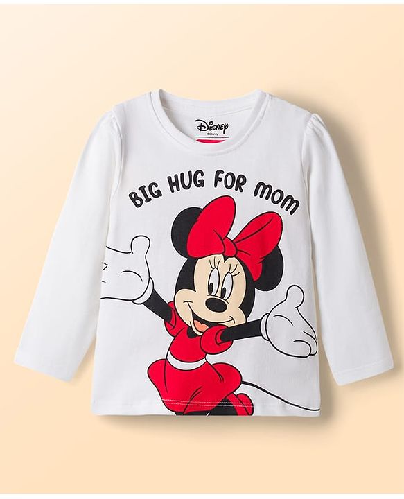 Babyhug Disney Single Jersey Knit Full Sleeves T-Shirt & Pyjama Night Suit With Minnie Mouse Graphic - Red