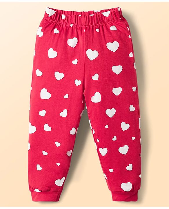 Babyhug Disney Single Jersey Knit Full Sleeves T-Shirt & Pyjama Night Suit With Minnie Mouse Graphic - Red