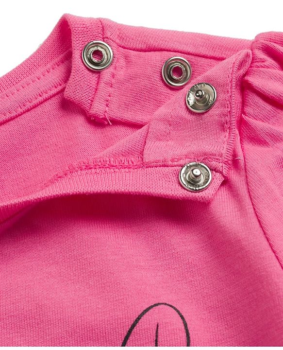 Babyhug Disney Single Jersey Knit Full Sleeves T-Shirt & Pyjama Night-Suit With Minnie Mouse Graphics - Pink
