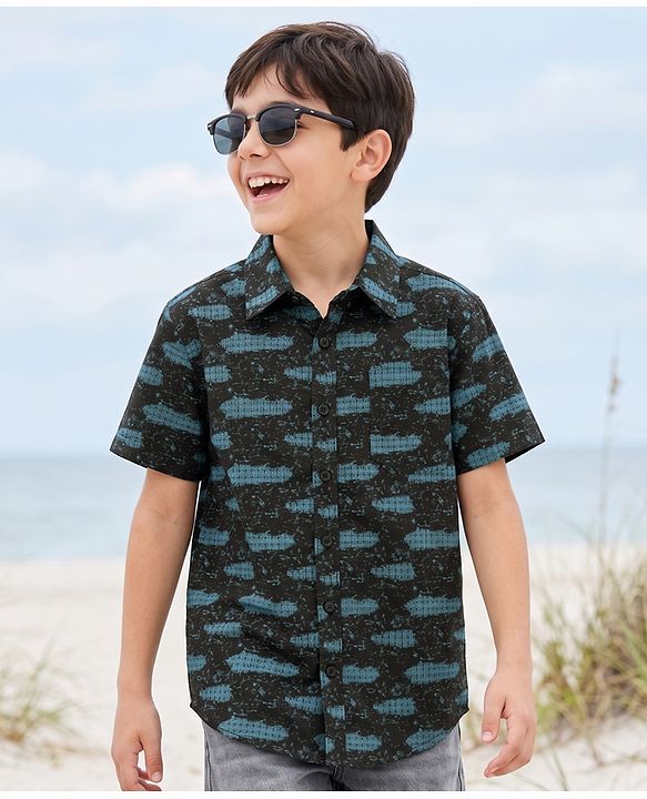 Pine Kids Cotton Woven Printed Shirts Half Sleeves Multi Color 4-5 Years