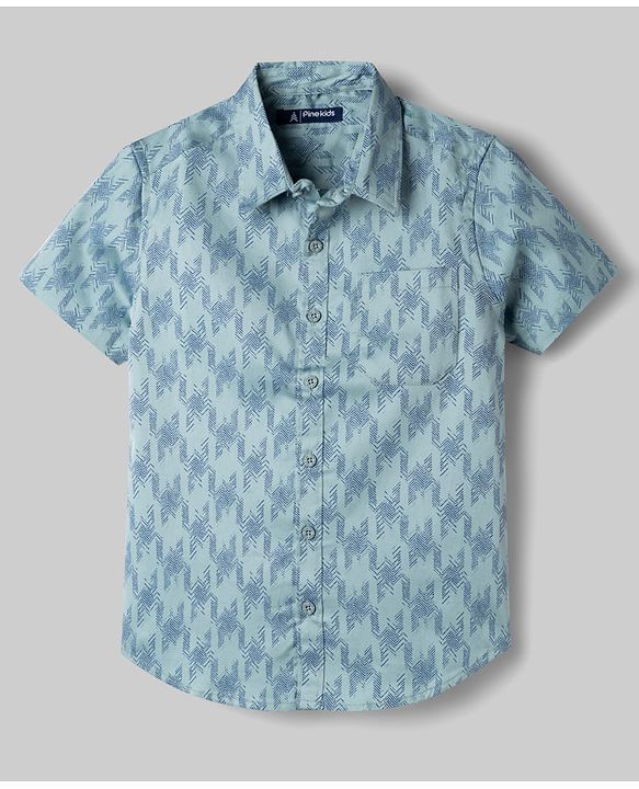 Pine Kids Cotton Woven Half Sleeves Printed Shirt & T-Shirt - Multicolor