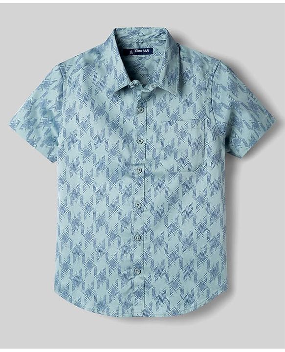 Pine Kids Cotton Woven Half Sleeves Printed Shirt & T-Shirt - Multicolor