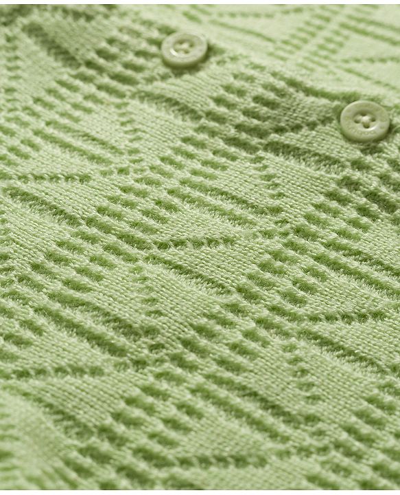 Babyhug Knit Full Sleeves Solid Textured Sweater Set With Cap - Light Green