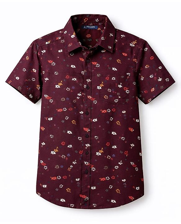 Pine Kids Cotton Woven Shirts Printed Half Sleeves Multi Color 4-5 Years