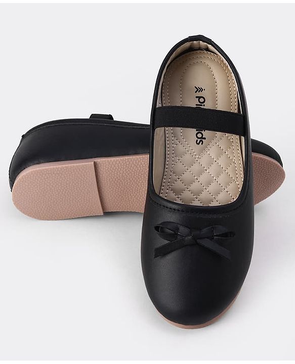 Pine Kids Slip On Ballerina With Bow Applique - Black