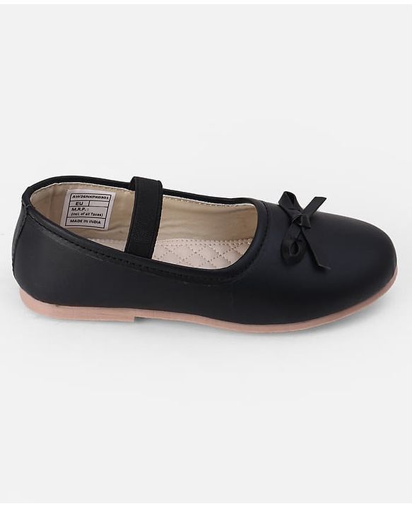 Pine Kids Slip On Ballerina With Bow Applique - Black