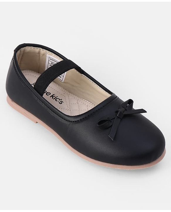 Pine Kids Slip On Ballerina With Bow Applique - Black