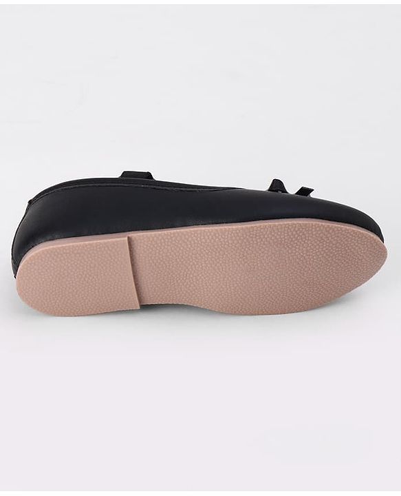 Pine Kids Slip On Ballerina With Bow Applique - Black
