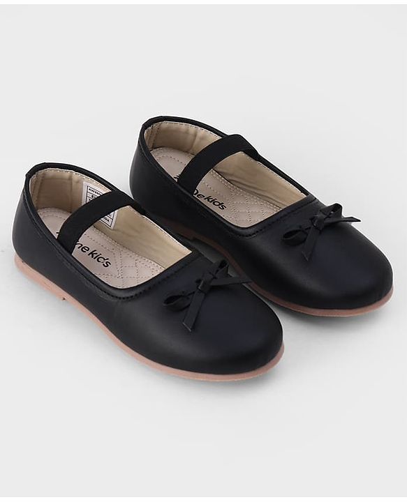 Pine Kids Slip On Ballerina With Bow Applique - Black