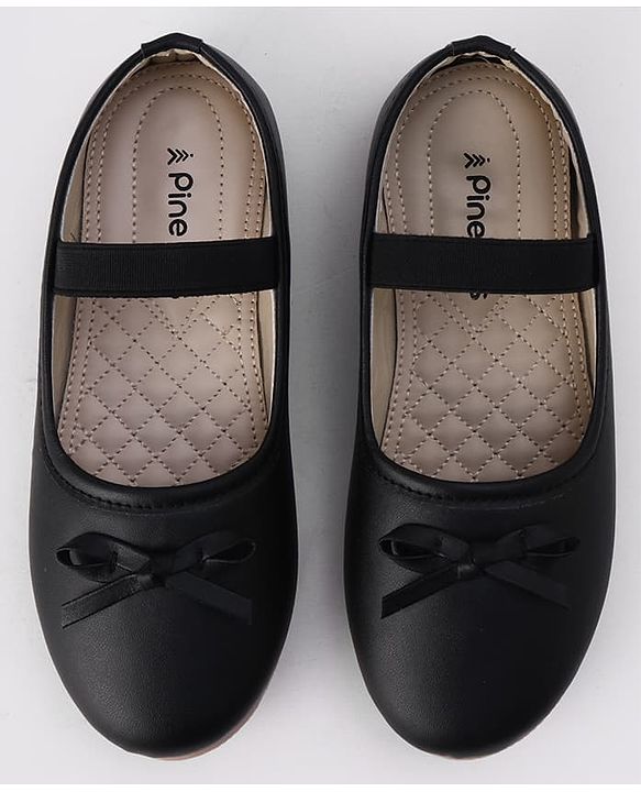 Pine Kids Slip On Ballerina With Bow Applique - Black