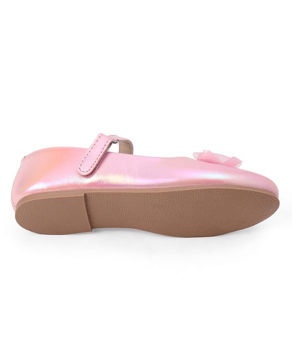 Pine Kids Slip On Ballerina With Bow Pearl Applique - Pink
