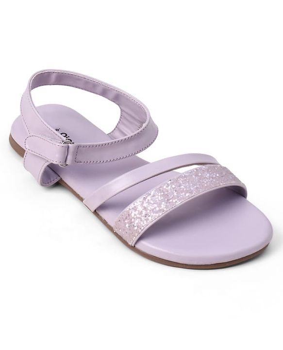 Pine Kids Velcro Closure Sandals With Glitter Detailing - Purple