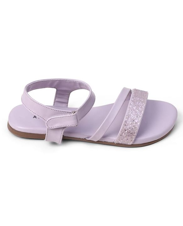 Pine Kids Velcro Closure Sandals With Glitter Detailing - Purple