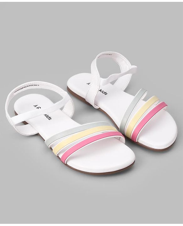 Pine Kids Back Strap Closure Sandals - White
