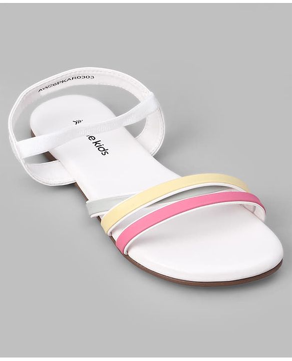 Pine Kids Back Strap Closure Sandals - White