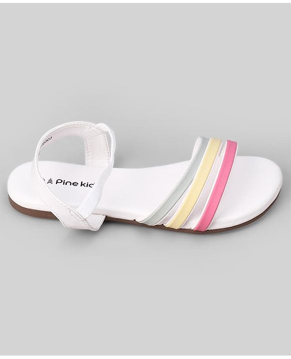 Pine Kids Back Strap Closure Sandals - White