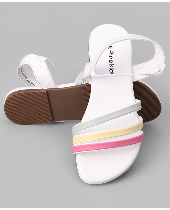 Pine Kids Back Strap Closure Sandals - White