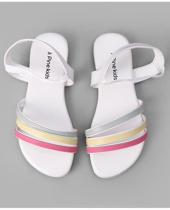 Pine Kids Back Strap Closure Sandals - White