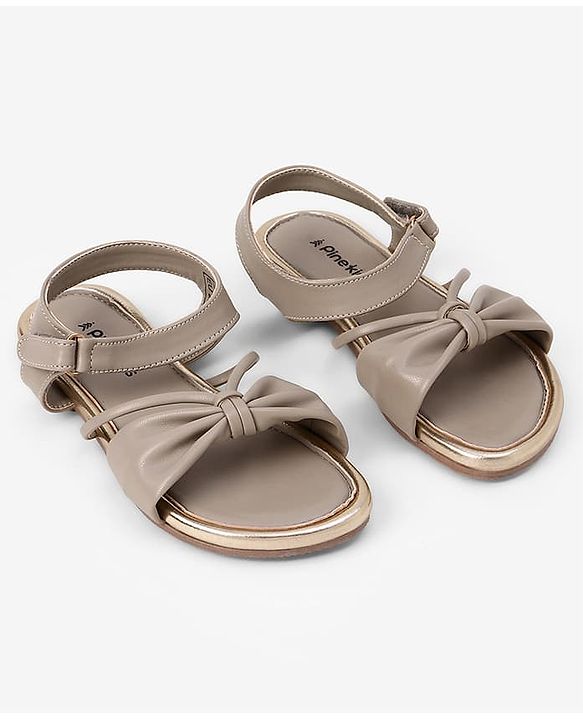 Pine Kids Sandals Velcro Closure in Tan