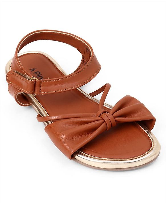 Pine Kids Sandals Velcro Closure in Tan