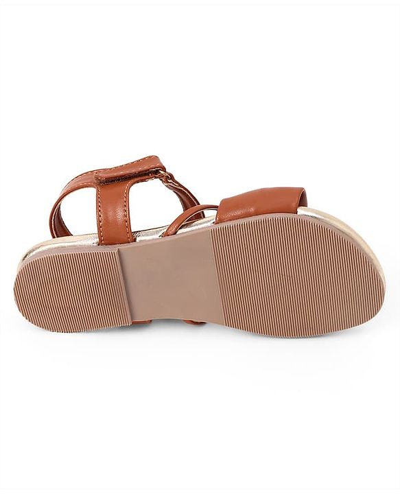 Pine Kids Sandals Velcro Closure in Tan