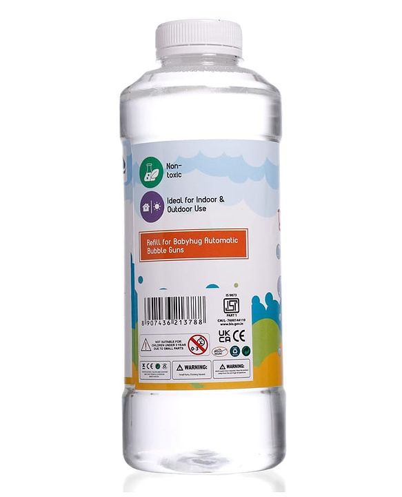 Babyhug Bubble Liquid Solution, Bubble Refill Bottle, Bubble Maker Liquid for Guns - 750 ml| BIS Approved