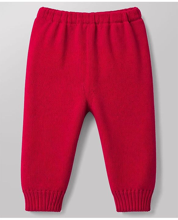 Babyhug Knit Full Sleeves Striped Sweater Set with Cap and Booties - White & Red