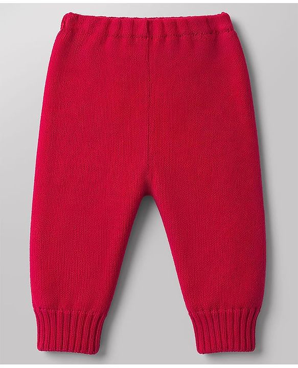 Babyhug Knit Full Sleeves Striped Sweater Set with Cap and Booties - White & Red
