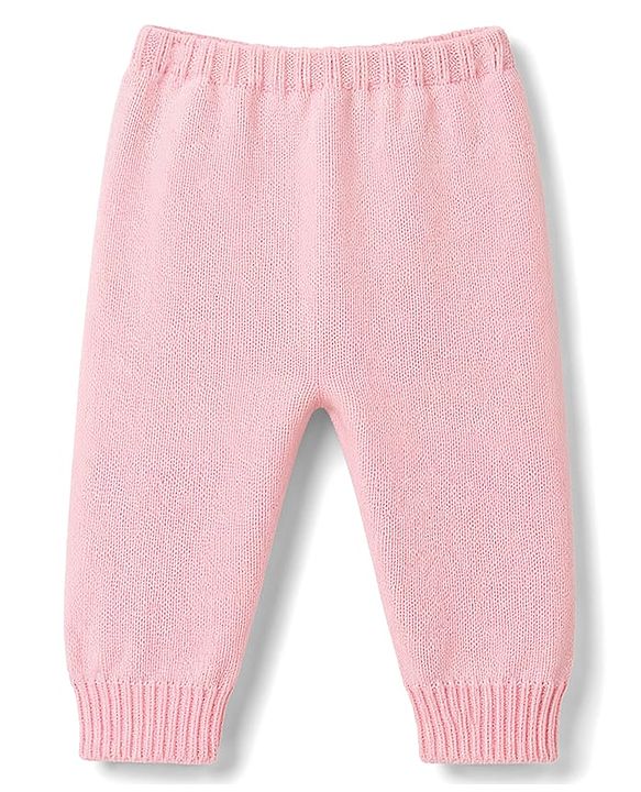 Babyhug Knit Full Sleeves Striped Sweater Set with Cap and Booties - White & Pink