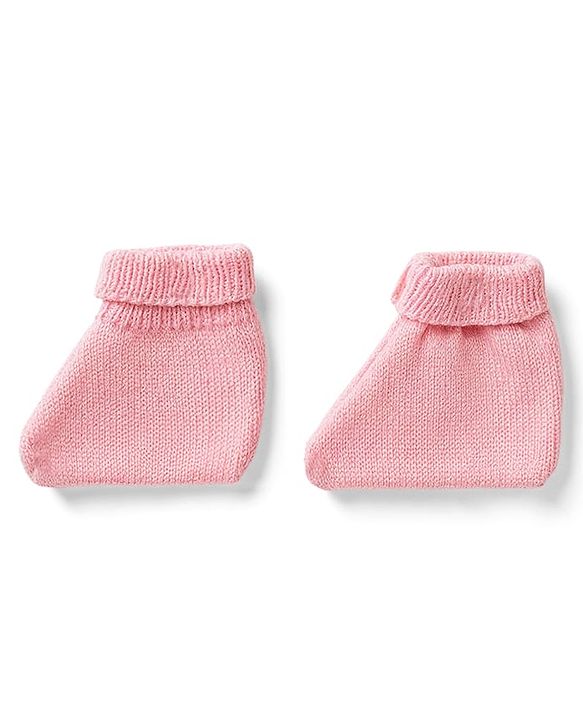 Babyhug Knit Full Sleeves Striped Sweater Set with Cap and Booties - White & Pink