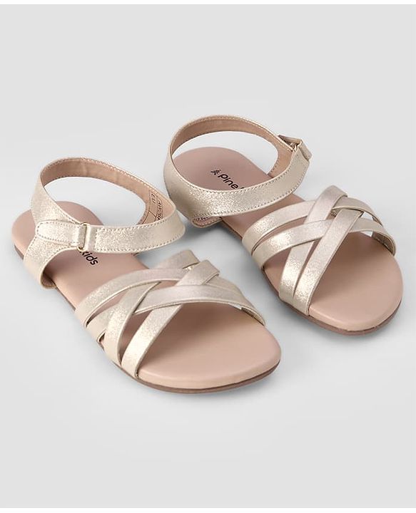 Pine Kids Velcro Closure Sandals - Golden