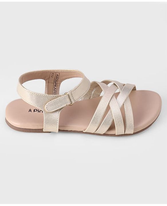 Pine Kids Velcro Closure Sandals - Golden