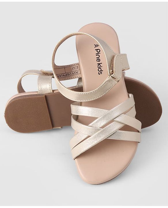 Pine Kids Velcro Closure Sandals - Golden